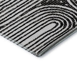 9' X 12' Black And Ivory Geometric Distressed Washable Area Rug With UV Protection - HomeRoots - Flyclothing LLC