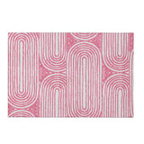 3' X 5' Blush And Ivory Geometric Distressed Washable Area Rug With UV Protection - HomeRoots - Flyclothing LLC