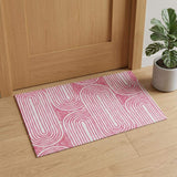 3' X 5' Blush And Ivory Geometric Distressed Washable Area Rug With UV Protection - HomeRoots - Flyclothing LLC