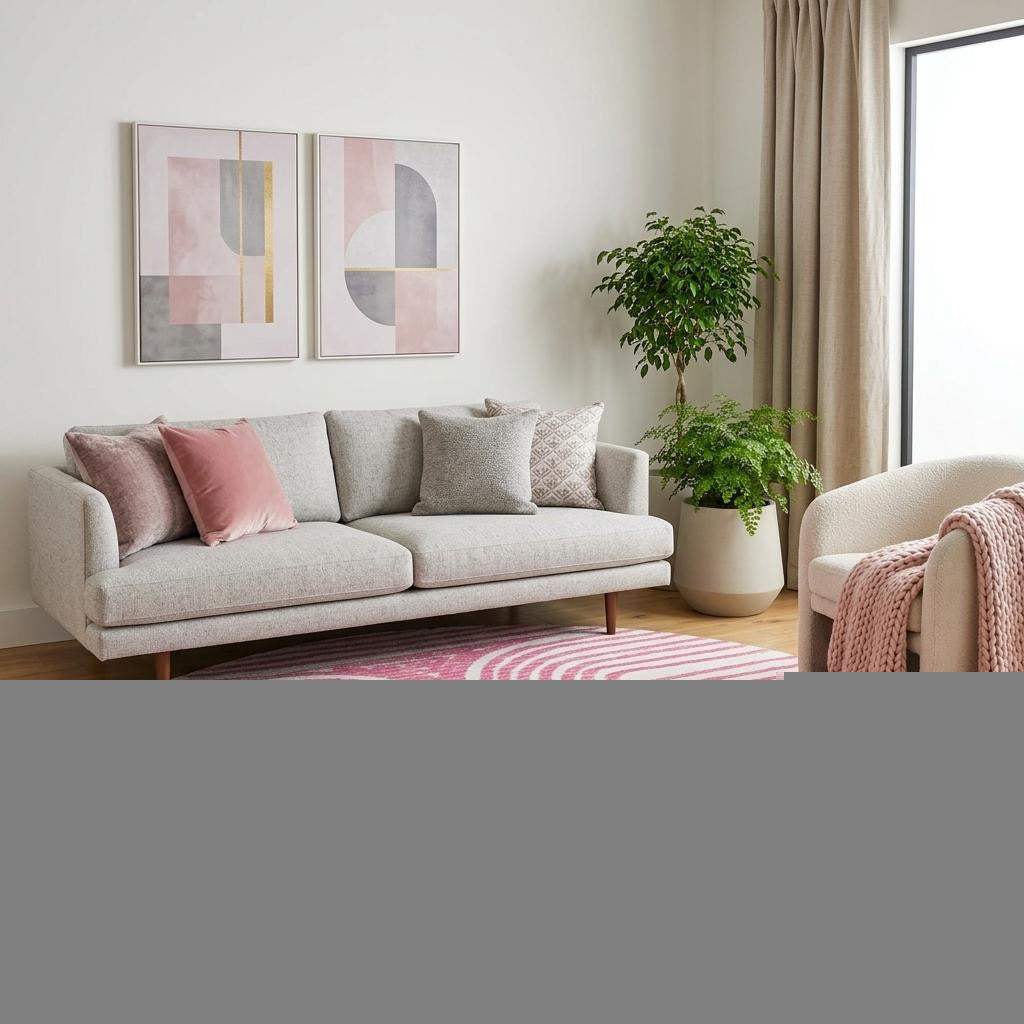 8' Blush And Ivory Geometric Distressed Washable Round Rug With UV Protection - HomeRoots - Flyclothing LLC