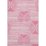 9' X 12' Blush And Ivory Geometric Distressed Washable Area Rug With UV Protection - HomeRoots - Flyclothing LLC