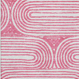 10' X 14' Blush And Ivory Geometric Distressed Washable Area Rug With UV Protection - HomeRoots - Flyclothing LLC