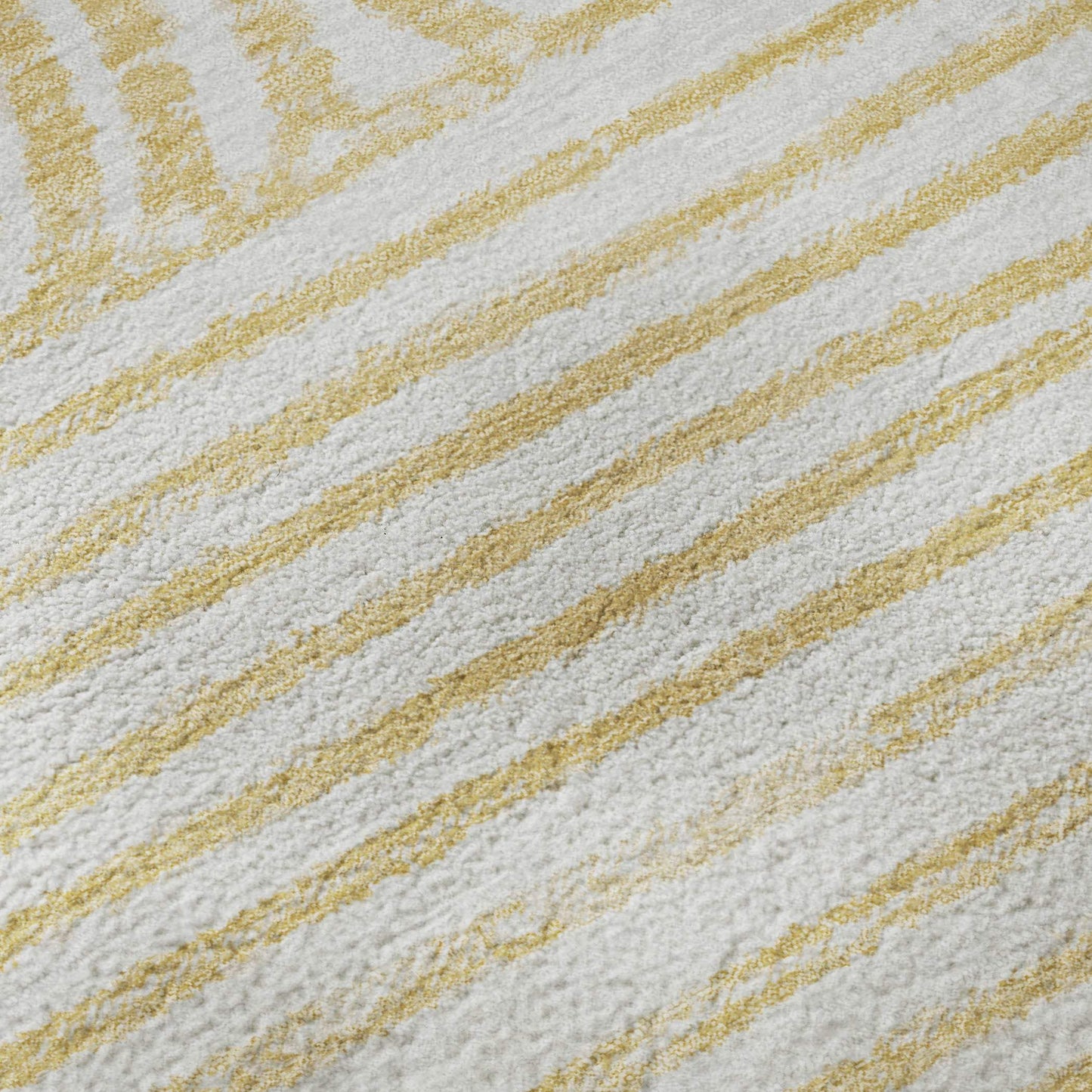 5' X 8' Gold And Ivory Geometric Distressed Washable Area Rug With UV Protection - HomeRoots - Flyclothing LLC