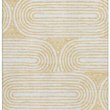 5' X 8' Gold And Ivory Geometric Distressed Washable Area Rug With UV Protection - HomeRoots - Flyclothing LLC