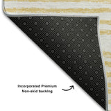 9' X 12' Gold And Ivory Geometric Distressed Washable Area Rug With UV Protection - HomeRoots - Flyclothing LLC