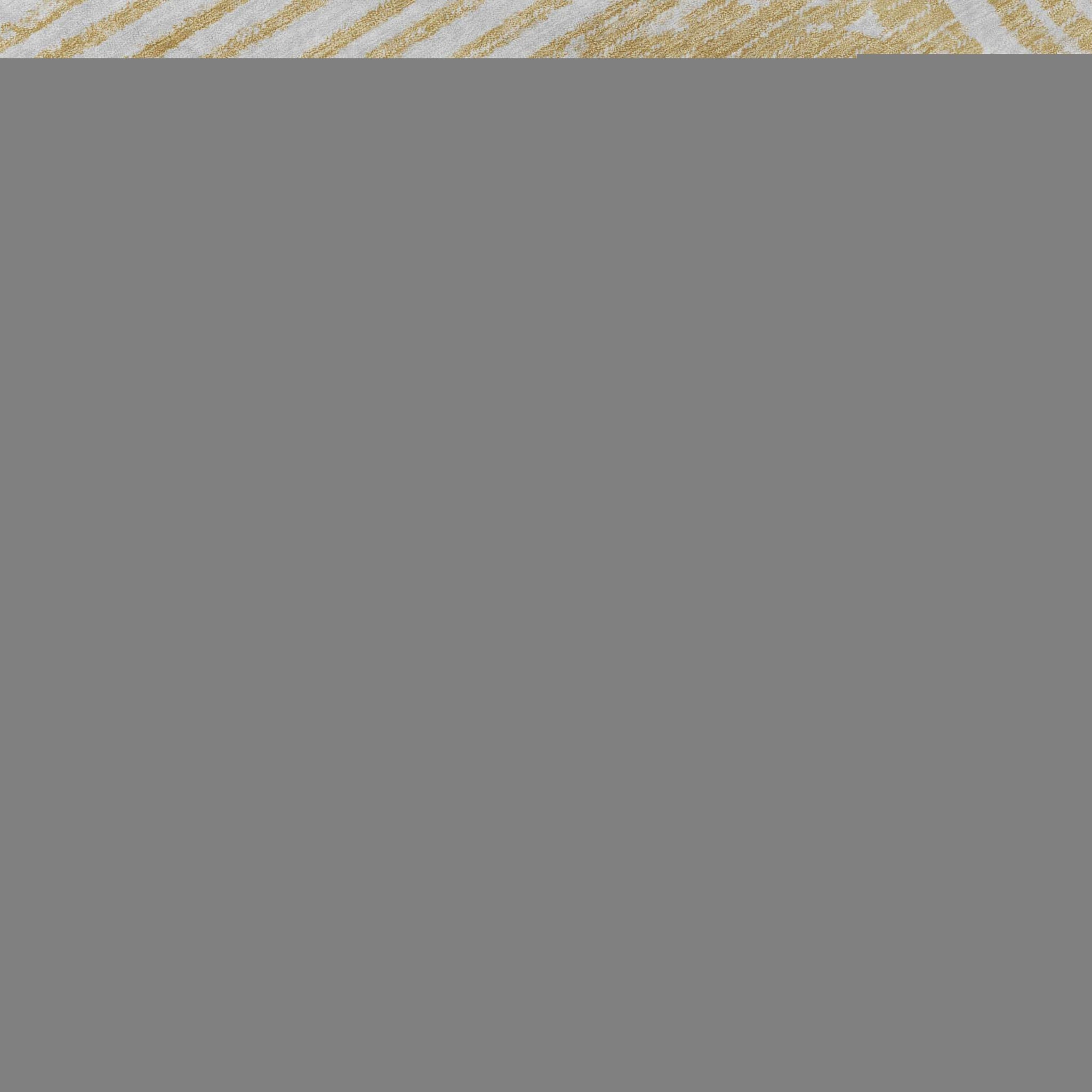 9' X 12' Gold And Ivory Geometric Distressed Washable Area Rug With UV Protection - HomeRoots - Flyclothing LLC