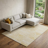 10' X 14' Gold And Ivory Geometric Distressed Washable Area Rug With UV Protection - HomeRoots - Flyclothing LLC