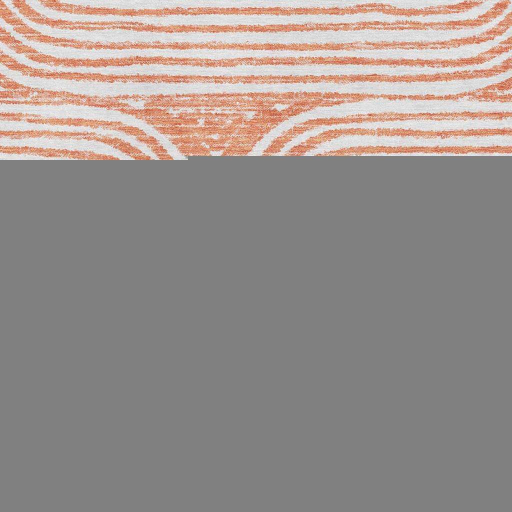 3' X 5' Salmon And Ivory Geometric Washable Area Rug With UV Protection - HomeRoots - Flyclothing LLC