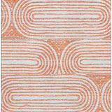 5' X 8' Salmon And Ivory Geometric Washable Area Rug With UV Protection - HomeRoots - Flyclothing LLC