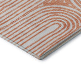 8' Salmon And Ivory Geometric Washable Round Rug With UV Protection - HomeRoots - Flyclothing LLC