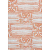 8' X 10' Salmon And Ivory Geometric Distressed Washable Area Rug With UV Protection - HomeRoots - Flyclothing LLC