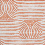9' X 12' Salmon And Ivory Geometric Washable Area Rug With UV Protection - HomeRoots - Flyclothing LLC