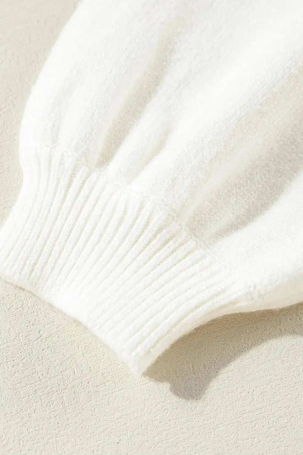 Sequin Mock Neck Short Sleeve Sweater - Trendsi - Flyclothing LLC