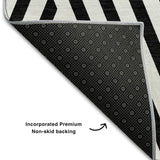 5' X 8' Black And Ivory Geometric Washable Area Rug With UV Protection - HomeRoots - Flyclothing LLC