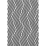 5' X 8' Black And Ivory Geometric Washable Area Rug With UV Protection - HomeRoots - Flyclothing LLC