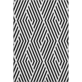 9' X 12' Black And Ivory Geometric Washable Area Rug With UV Protection - HomeRoots - Flyclothing LLC