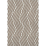 5' X 8' Brown And Ivory Geometric Washable Area Rug With UV Protection - HomeRoots - Flyclothing LLC