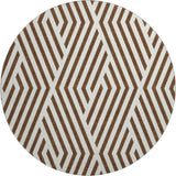 8' Brown And Ivory Geometric Washable Round Rug With UV Protection - HomeRoots - Flyclothing LLC