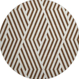 8' Brown And Ivory Geometric Washable Round Rug With UV Protection - HomeRoots - Flyclothing LLC