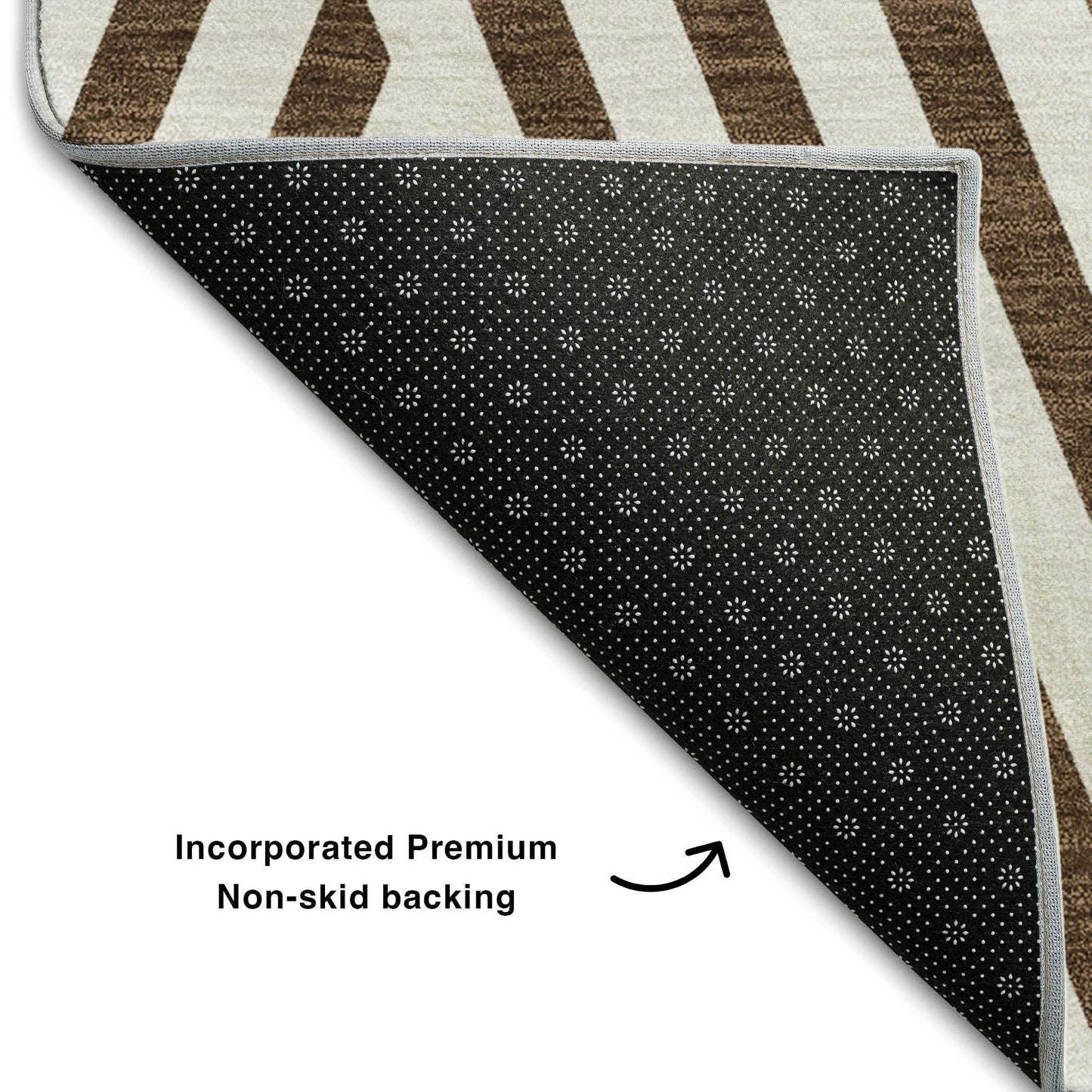 9' X 12' Brown And Ivory Geometric Washable Area Rug With UV Protection - HomeRoots - Flyclothing LLC