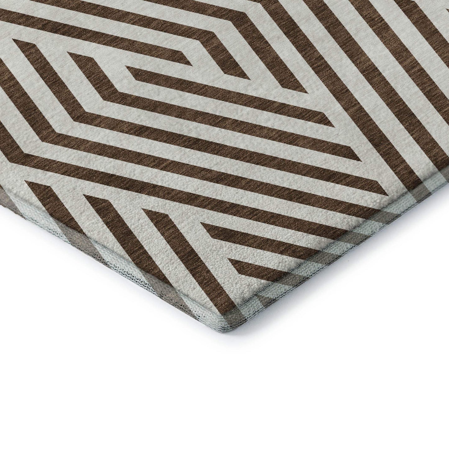 10' X 14' Brown And Ivory Geometric Washable Area Rug With UV Protection - HomeRoots - Flyclothing LLC