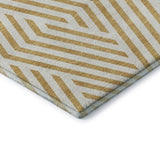 3' X 5' Gold And Ivory Geometric Washable Area Rug With UV Protection - HomeRoots - Flyclothing LLC