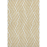 5' X 8' Gold And Ivory Geometric Washable Area Rug With UV Protection - HomeRoots - Flyclothing LLC
