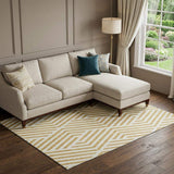 8' X 10' Gold And Ivory Geometric Washable Area Rug With UV Protection - HomeRoots - Flyclothing LLC