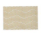 10' X 14' Gold And Ivory Geometric Washable Area Rug With UV Protection - HomeRoots - Flyclothing LLC