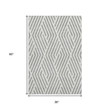 3' X 5' Gray And Ivory Geometric Washable Area Rug With UV Protection - HomeRoots - Flyclothing LLC