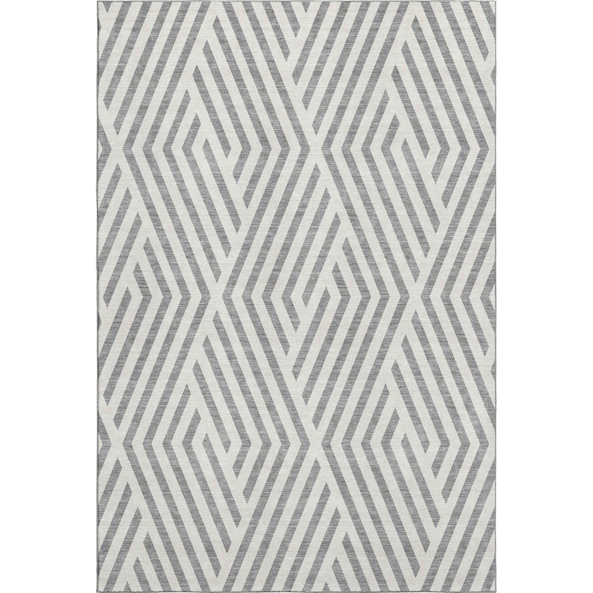 3' X 5' Gray And Ivory Geometric Washable Area Rug With UV Protection - HomeRoots - Flyclothing LLC