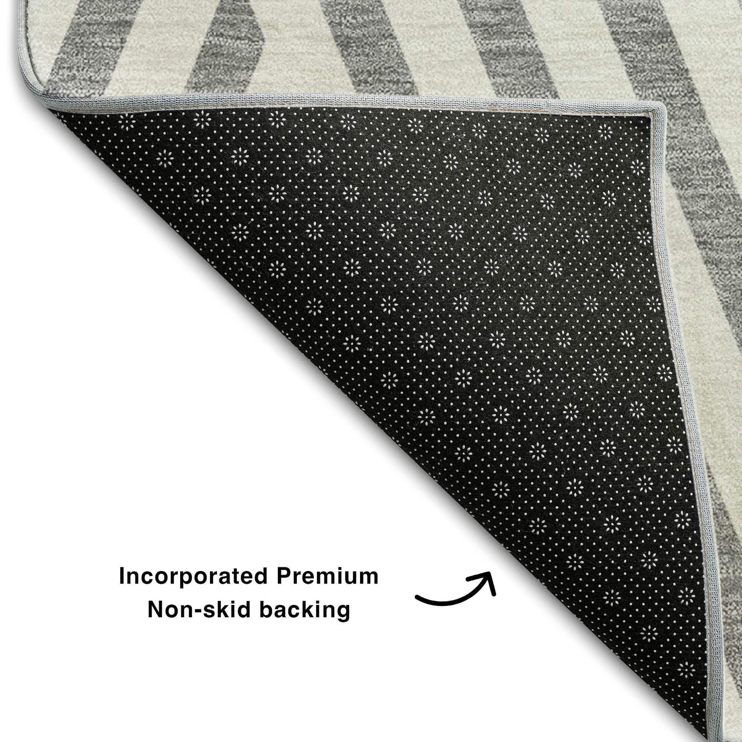 3' X 5' Gray And Ivory Geometric Washable Area Rug With UV Protection - HomeRoots - Flyclothing LLC