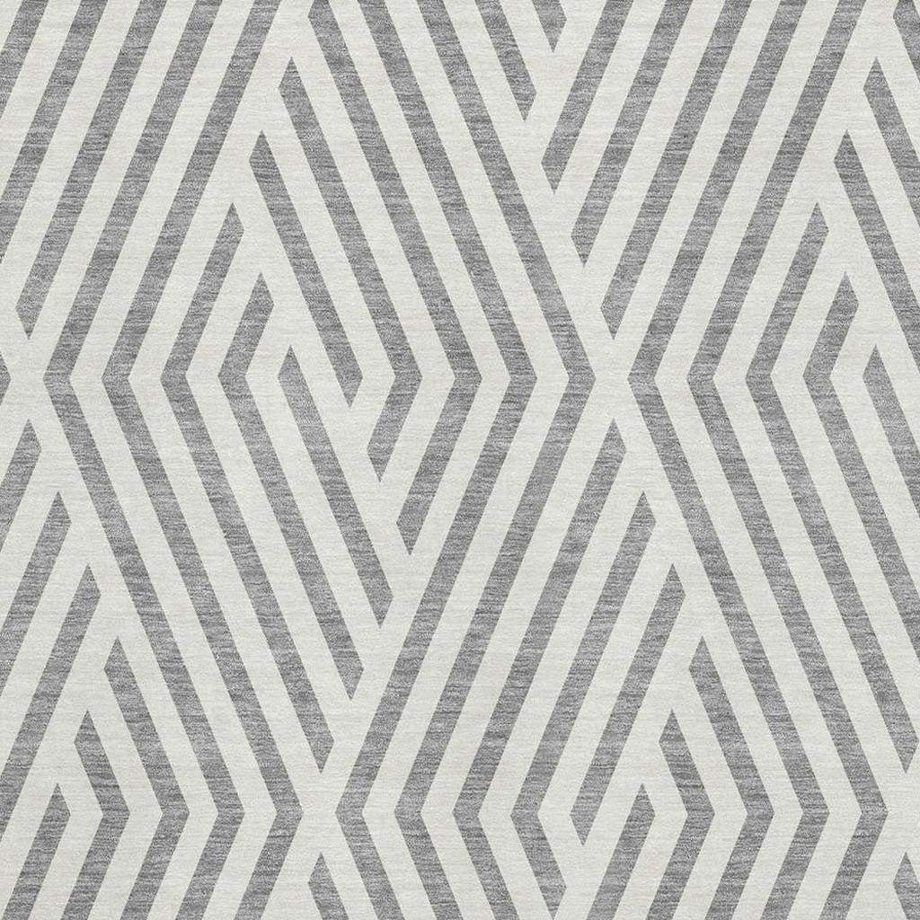 3' X 5' Gray And Ivory Geometric Washable Area Rug With UV Protection - HomeRoots - Flyclothing LLC