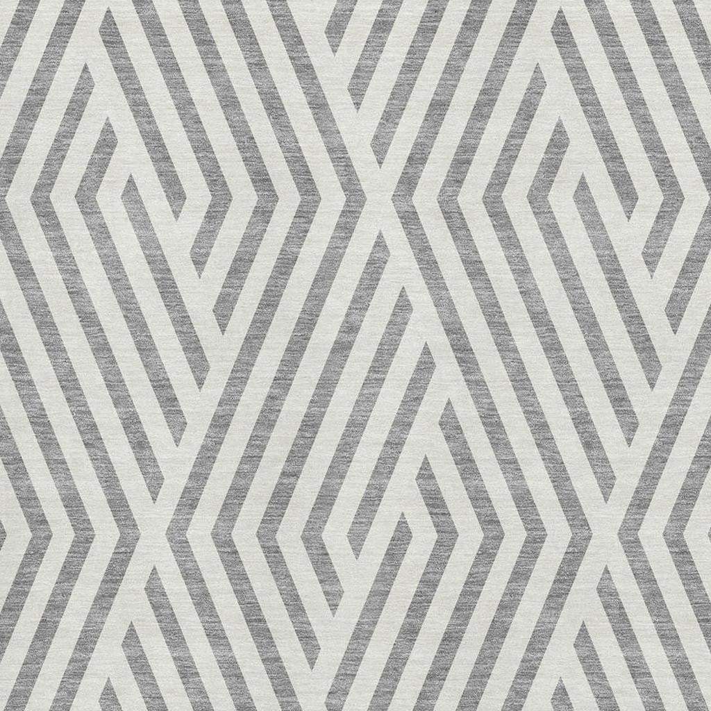 5' X 8' Gray And Ivory Geometric Washable Area Rug With UV Protection - HomeRoots - Flyclothing LLC