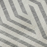 8' Gray And Ivory Geometric Washable Round Rug With UV Protection - HomeRoots - Flyclothing LLC