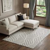 9' X 12' Gray And Ivory Geometric Washable Area Rug With UV Protection - HomeRoots - Flyclothing LLC