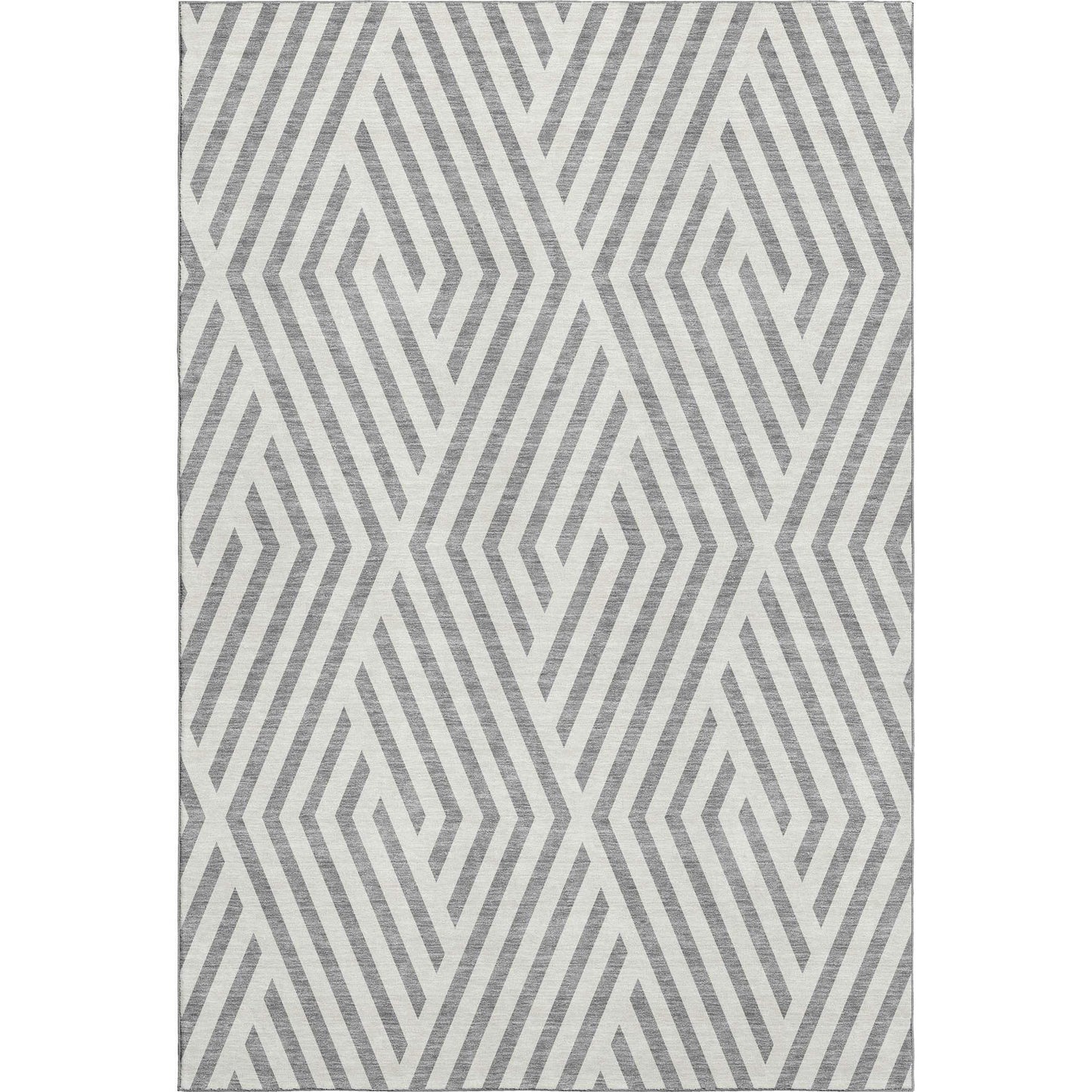 10' X 14' Gray And Ivory Geometric Washable Area Rug With UV Protection - HomeRoots - Flyclothing LLC