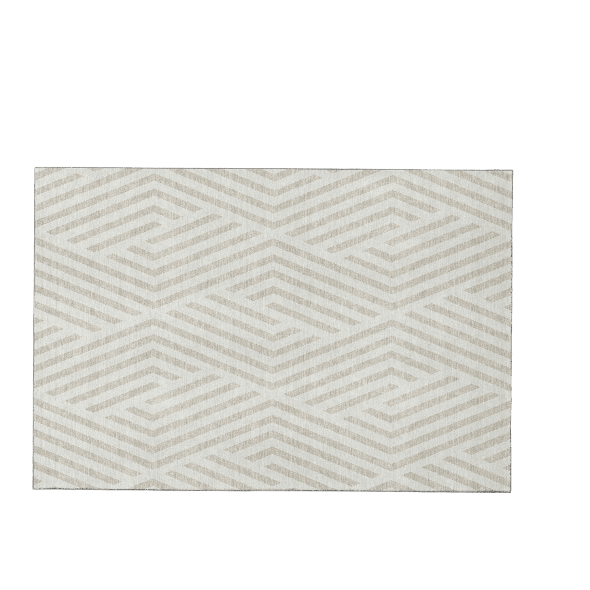 3' X 5' Ivory And Beige Geometric Washable Area Rug With UV Protection - HomeRoots - Flyclothing LLC