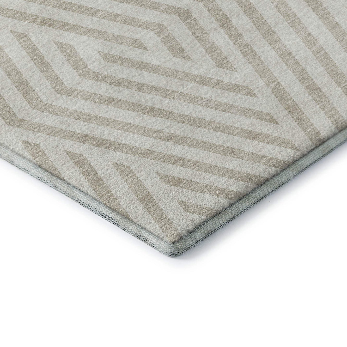 3' X 5' Ivory And Beige Geometric Washable Area Rug With UV Protection - HomeRoots - Flyclothing LLC