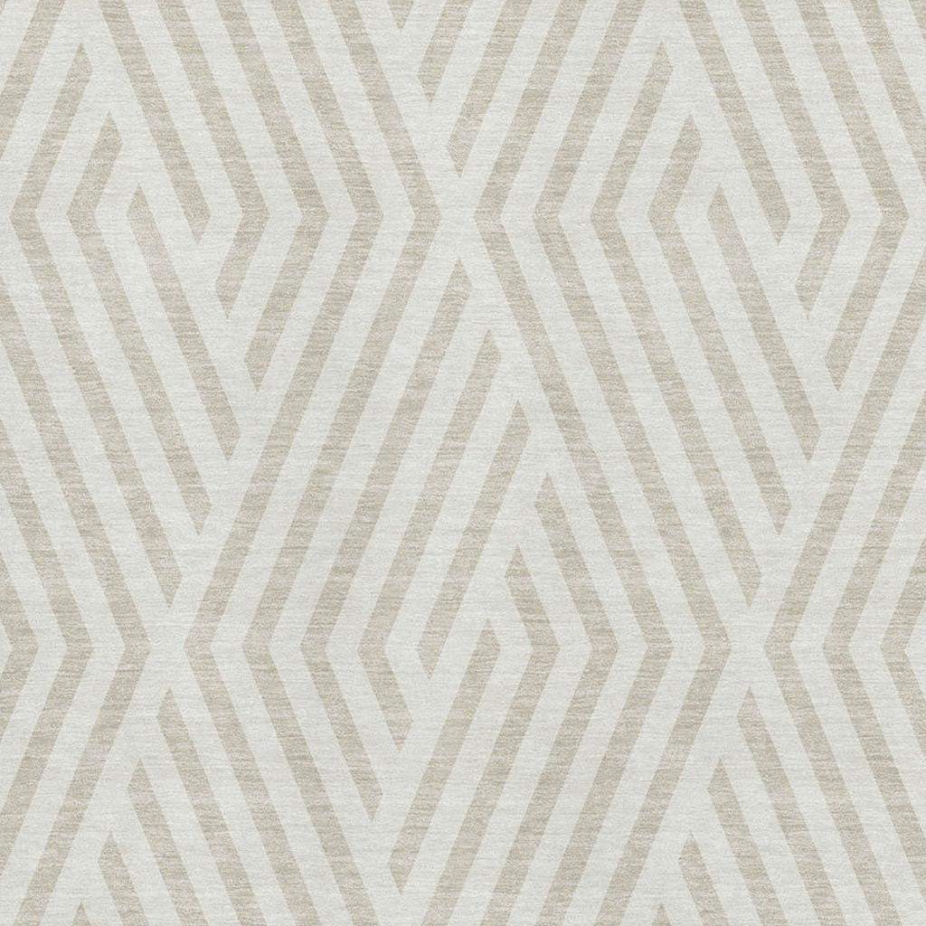5' X 8' Ivory And Beige Geometric Washable Area Rug With UV Protection - HomeRoots - Flyclothing LLC