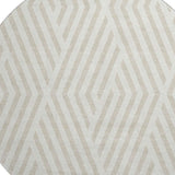 8' Ivory And Beige Geometric Washable Round Rug With UV Protection - HomeRoots - Flyclothing LLC