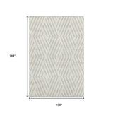 9' X 12' Ivory And Beige Geometric Washable Area Rug With UV Protection - HomeRoots - Flyclothing LLC