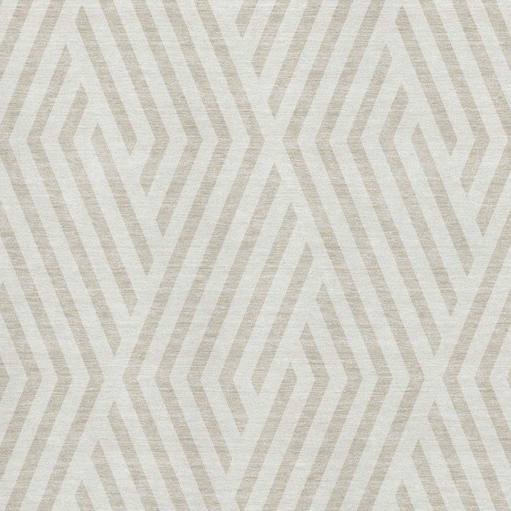 9' X 12' Ivory And Beige Geometric Washable Area Rug With UV Protection - HomeRoots - Flyclothing LLC