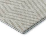 10' X 14' Ivory And Beige Geometric Washable Area Rug With UV Protection - HomeRoots - Flyclothing LLC