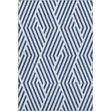 5' X 8' Navy Blue And Ivory Geometric Washable Area Rug With UV Protection - HomeRoots - Flyclothing LLC