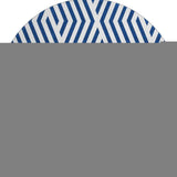 8' Navy Blue And Ivory Geometric Washable Round Rug With UV Protection - HomeRoots - Flyclothing LLC