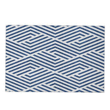 8' X 10' Navy Blue And Ivory Geometric Washable Area Rug With UV Protection - HomeRoots - Flyclothing LLC