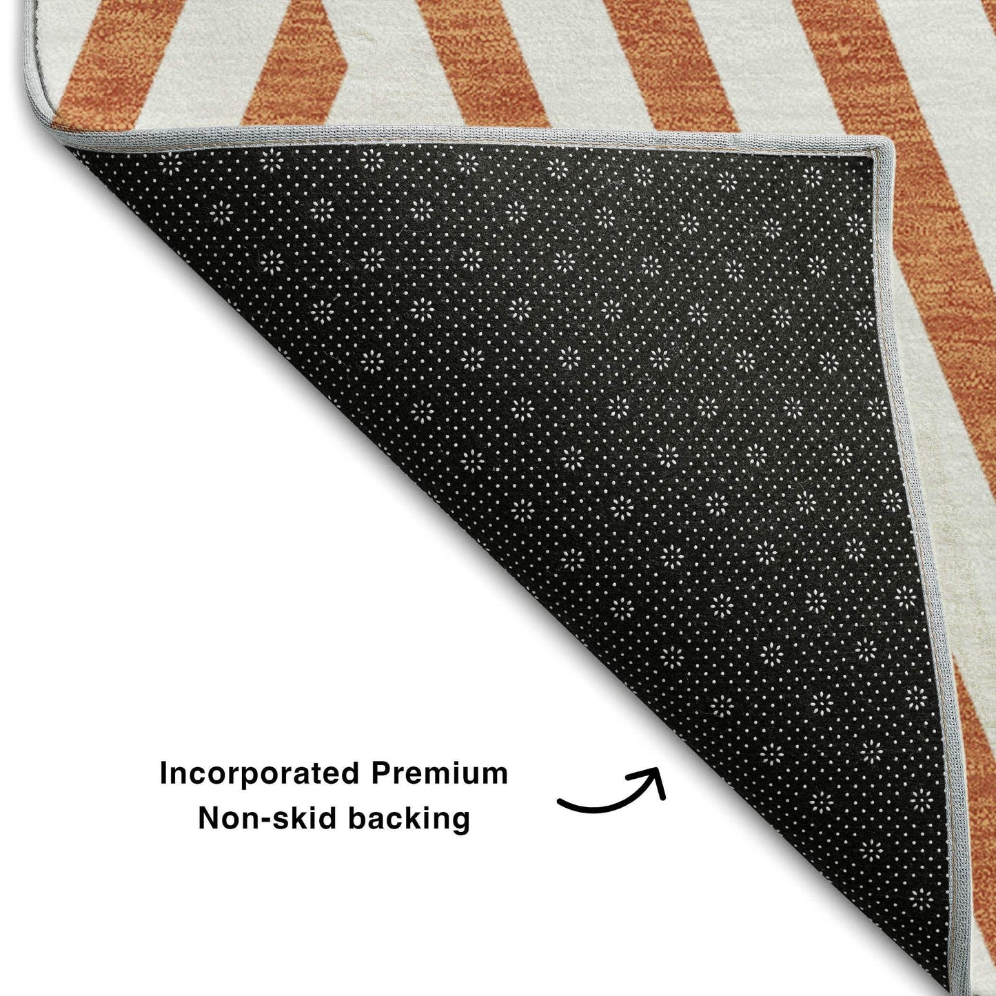 5' X 8' Rust And Ivory Geometric Washable Area Rug With UV Protection - HomeRoots - Flyclothing LLC