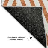5' X 8' Rust And Ivory Geometric Washable Area Rug With UV Protection - HomeRoots - Flyclothing LLC