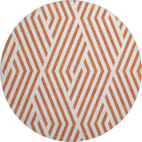 8' Rust And Ivory Geometric Washable Round Rug With UV Protection - HomeRoots - Flyclothing LLC